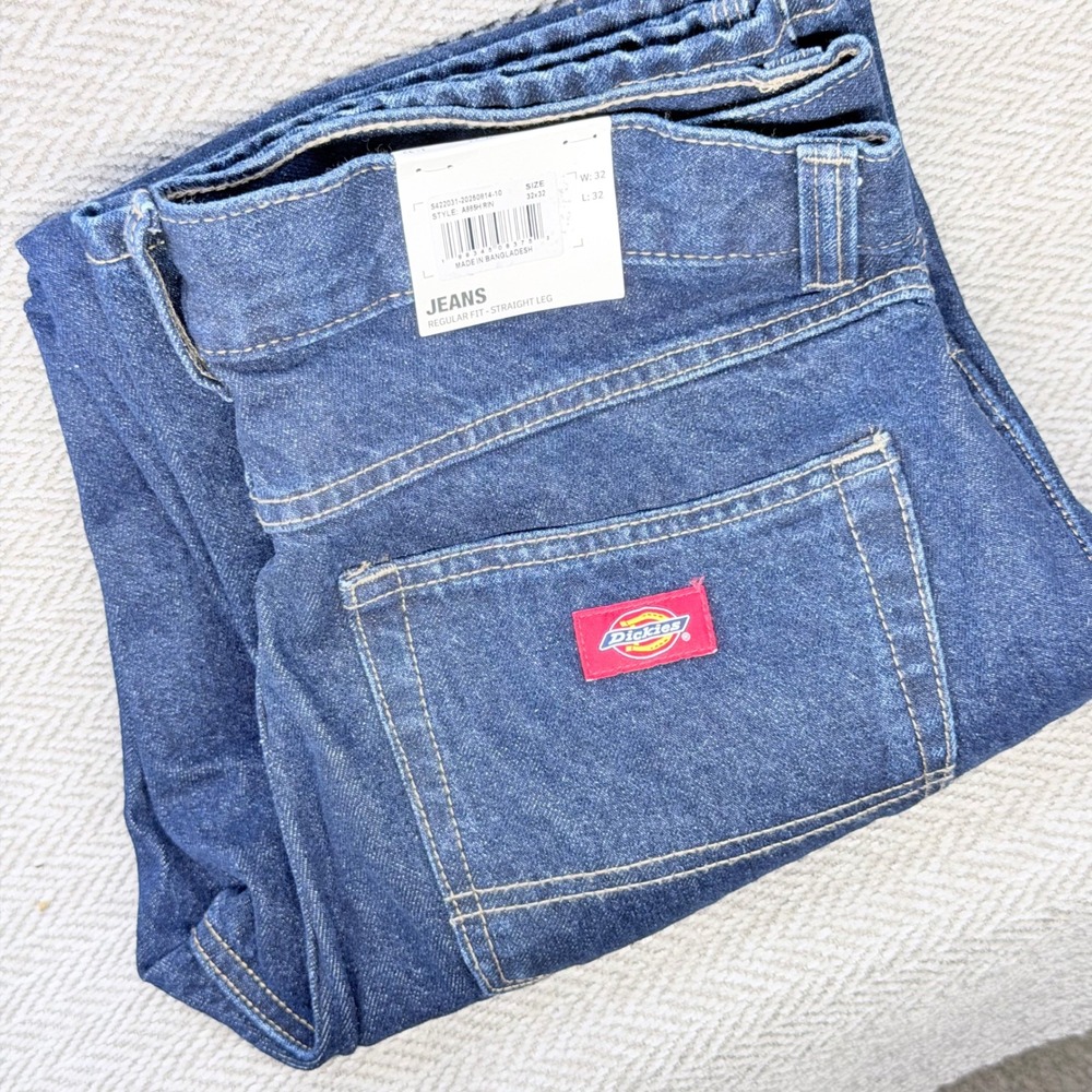 Dickies Straight Leg Jeans 32x32 Blue Cotton Denim Workwear Casual Classic